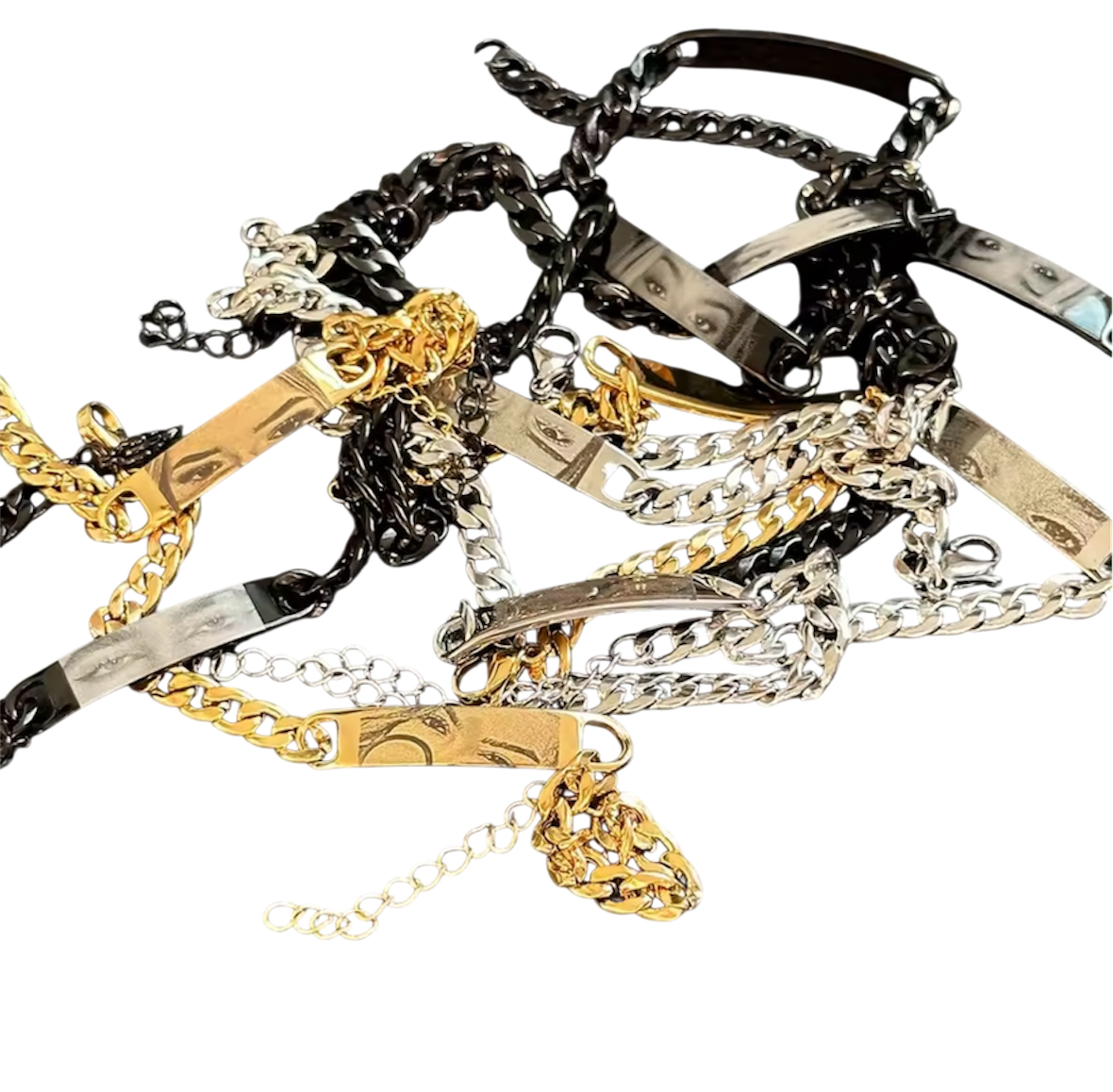 Custom Photo Engraved Bracelet – Eyes Edition