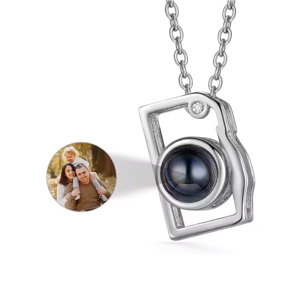 Mini Photo Projection Necklace with Hidden Camera Lens