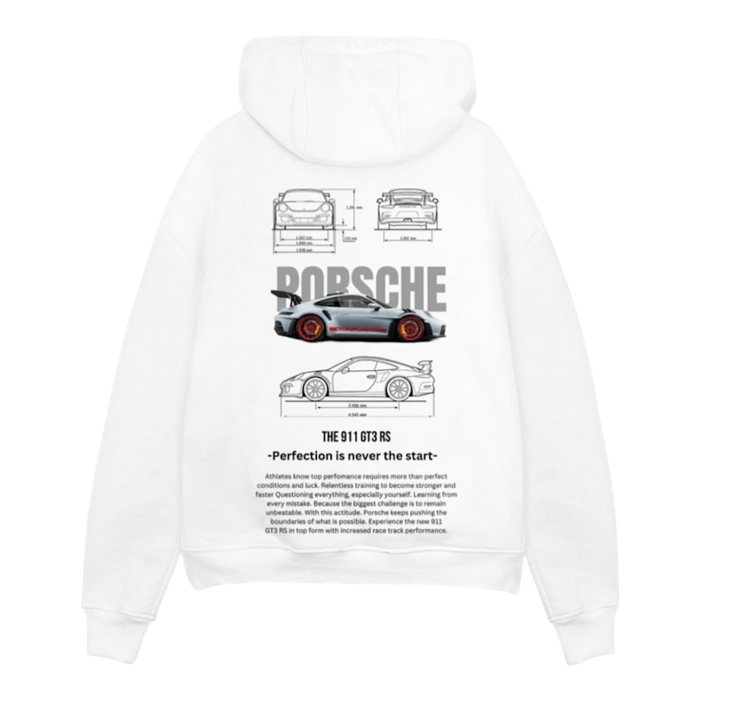 White Porsche Logo Hoodie