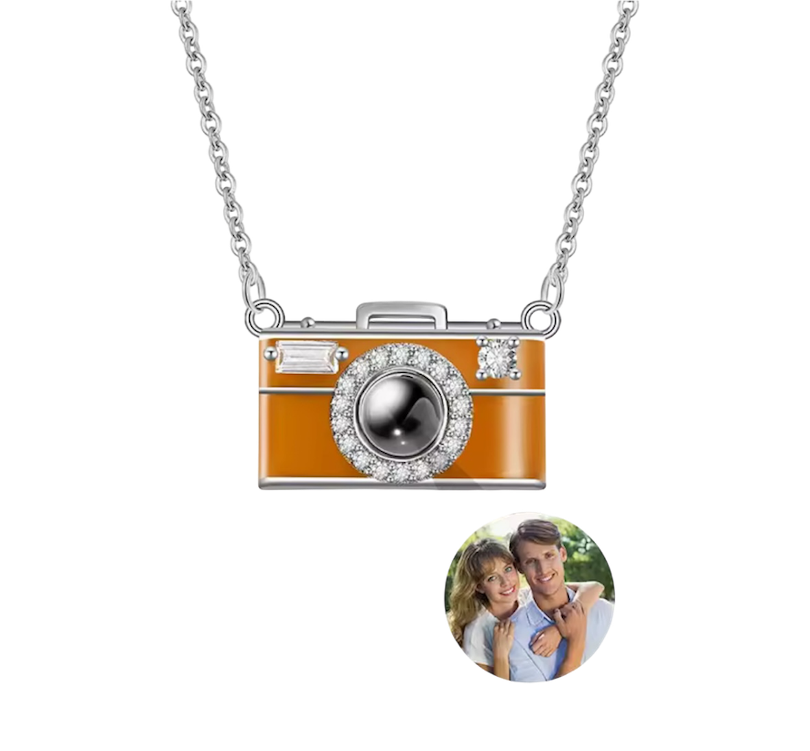Mini Photo Projection Necklace with Hidden Camera Lens