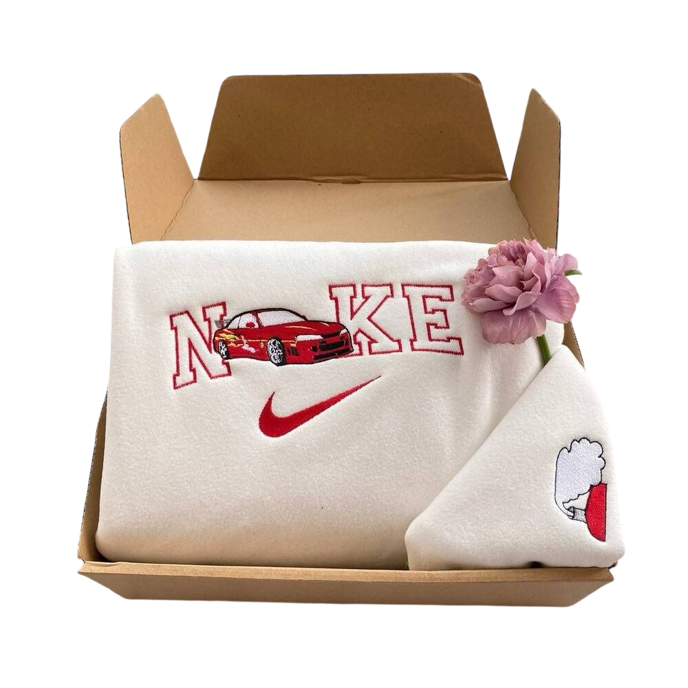 Nike Embroidery Hoodie with Car Design
